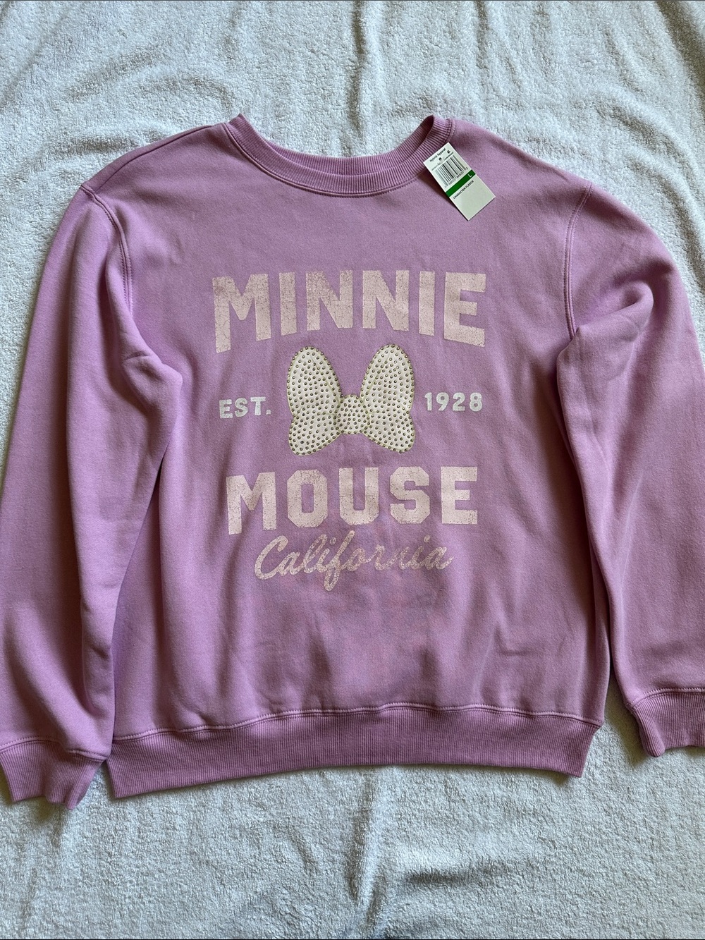 Disney Juniors Sweatshirt with Minnie Mouse Graphic NWT Size L